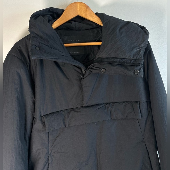 Zara Man Windbreaker Sport Jacket Nylon Light Weight Hood Water Repellent Mens S - Picture 5 of 9
